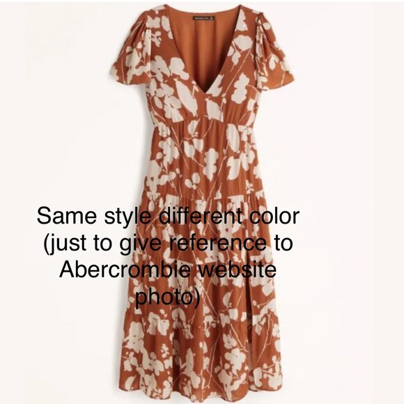 Abercrombie short Ruffle Sleeve Midi Dress Size Small - Picture 5 of 5